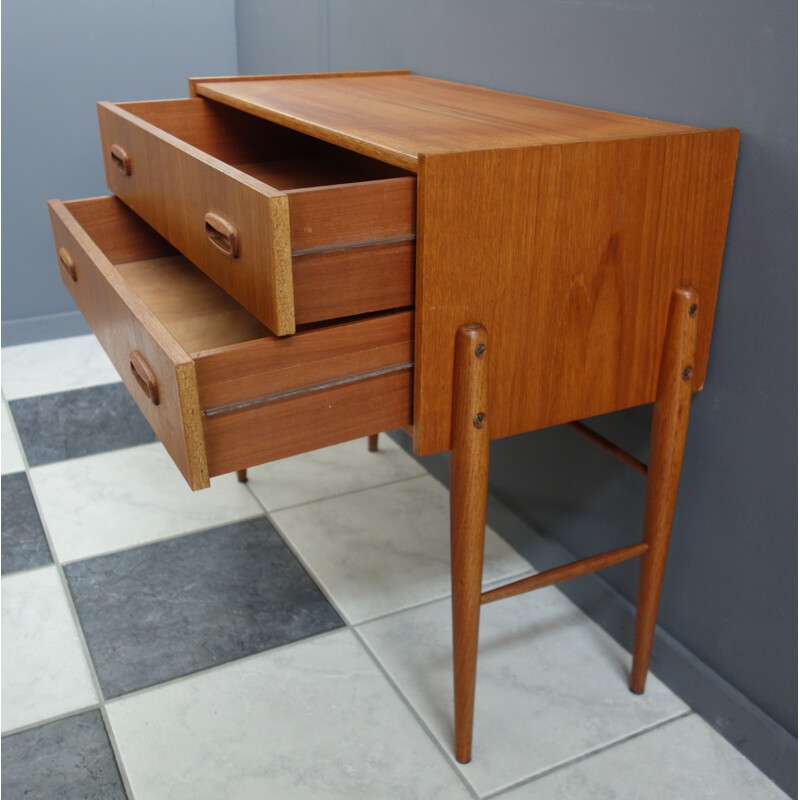 Teak vintage chest of drawers with 2 drawers, Denmark 1960s