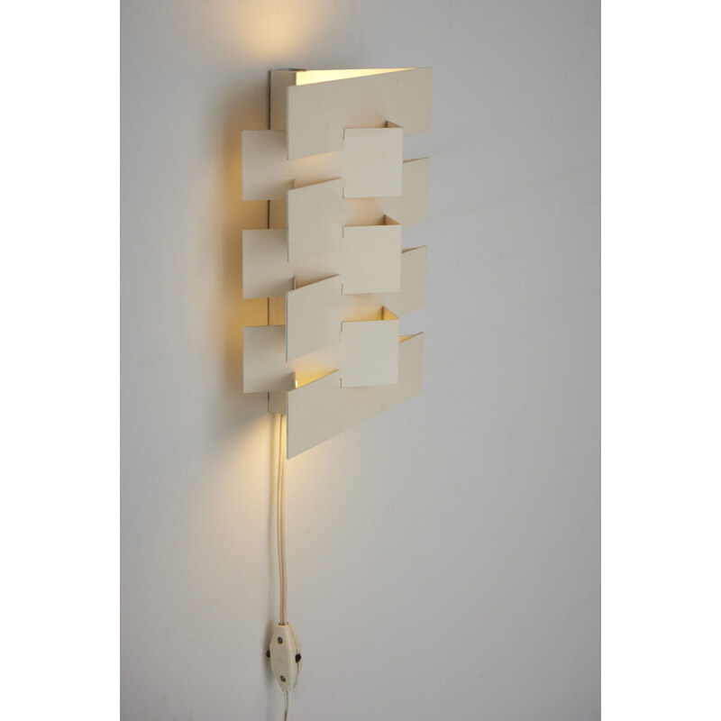 Modernist vintage wall lamp by J.J.M. Hoogervorst for Anvia, Netherlands 1960s