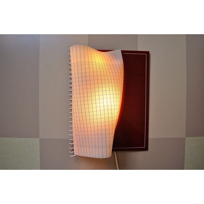 Vintage spiral notebook wall lamp