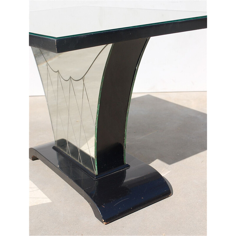 Art Deco vintage mirrored side table, Belgium 1930s