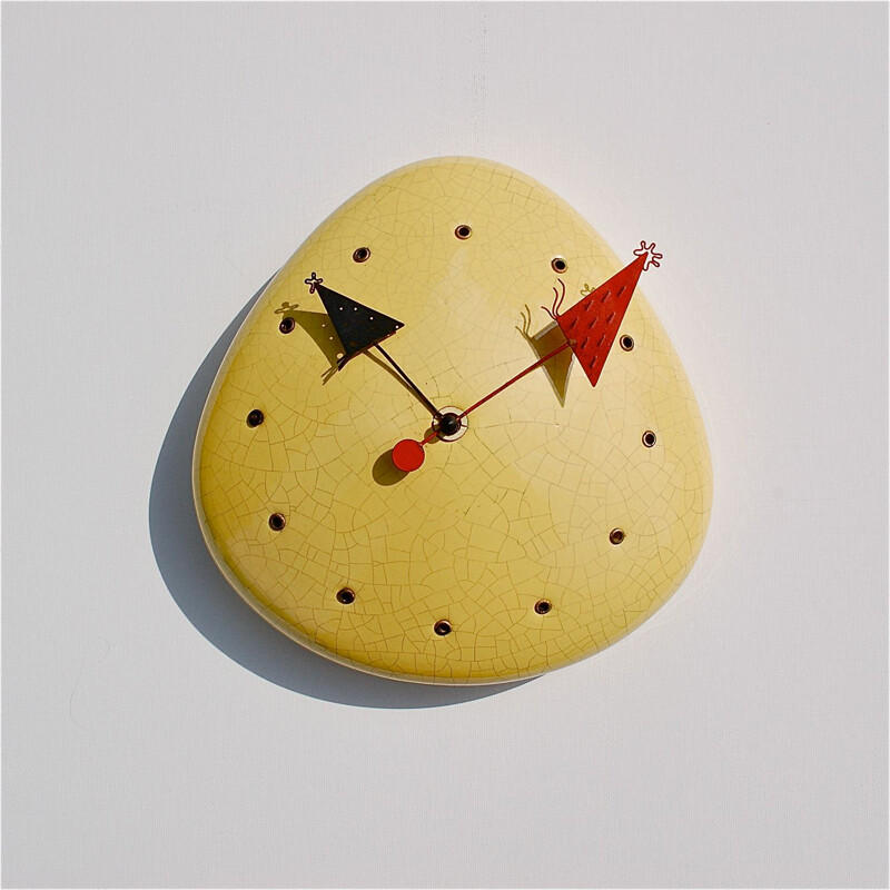 Mid century object d'Art wall clock, Germany 1950s