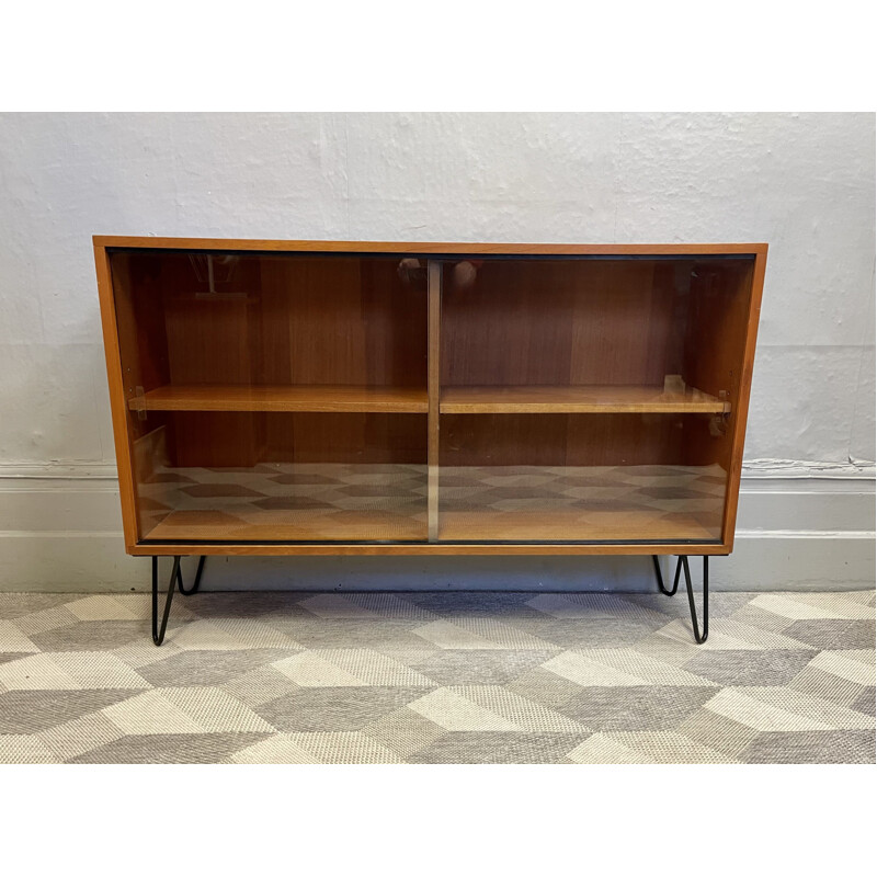 Vintage bookcase with glass doors