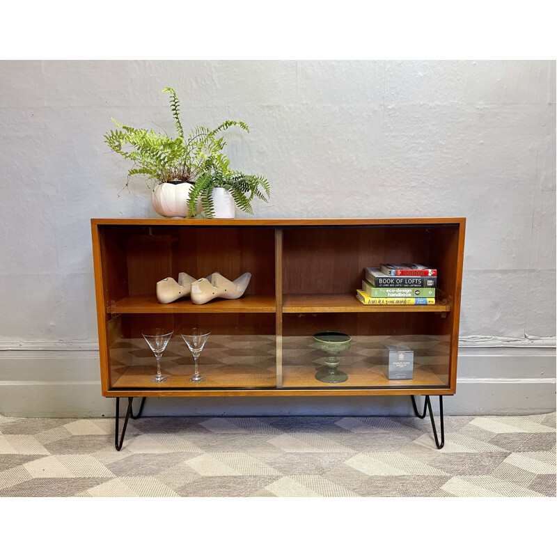 Vintage bookcase with glass doors