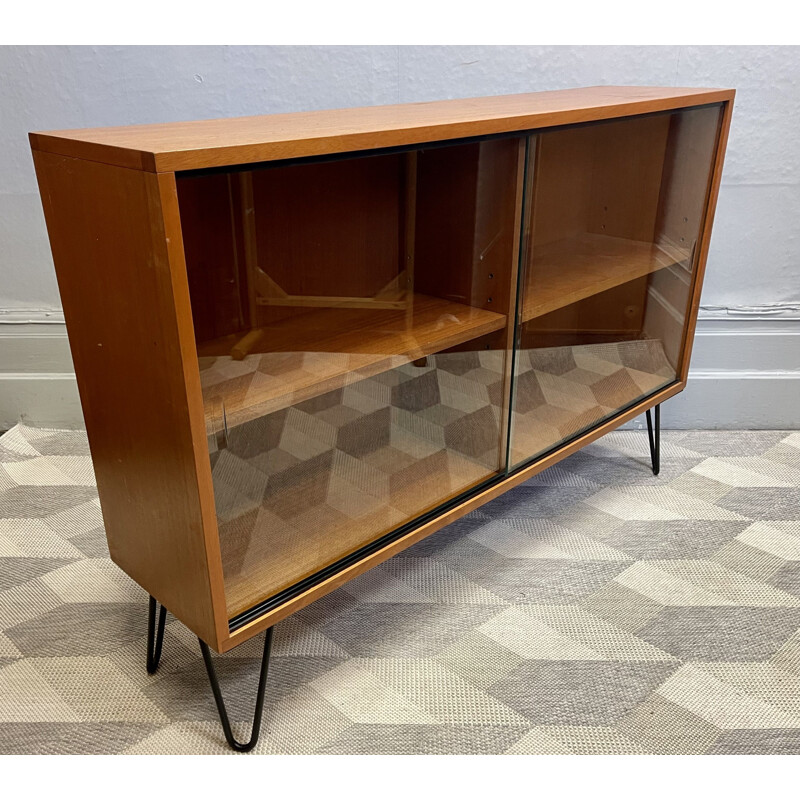 Vintage bookcase with glass doors