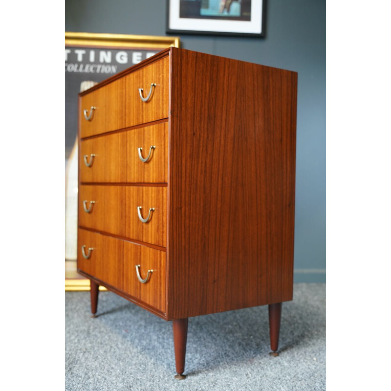 Mid century Danish chest of drawers on dansette legs, 1960s