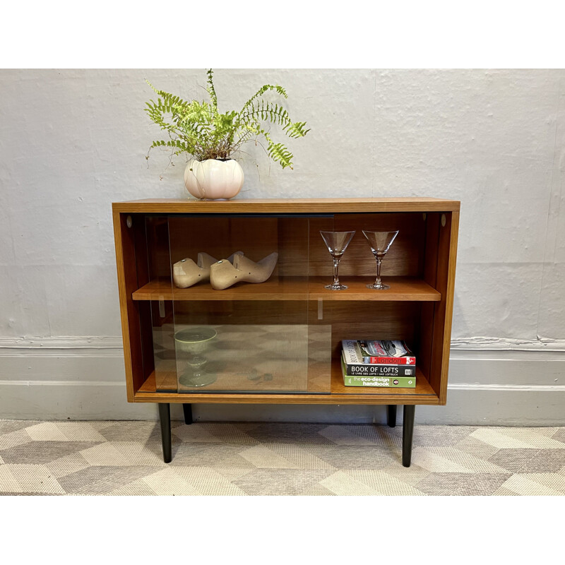 Vintage bookcase with glass doors