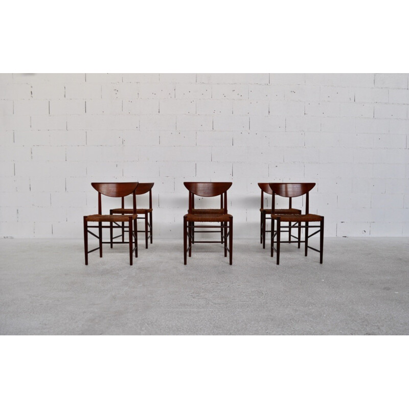 Série de 6 chaises Soborg Mobelfabrik en teck, Peter HVIDT & Orla MOLLGAARD-NIELSEN - 1950