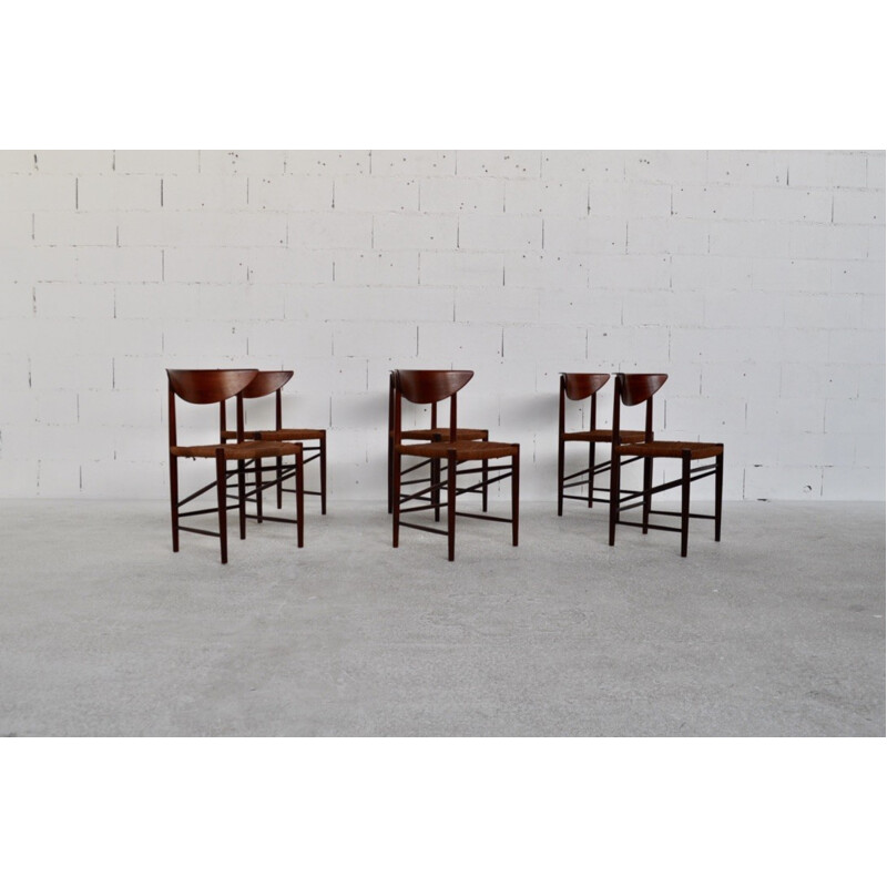 Série de 6 chaises Soborg Mobelfabrik en teck, Peter HVIDT & Orla MOLLGAARD-NIELSEN - 1950