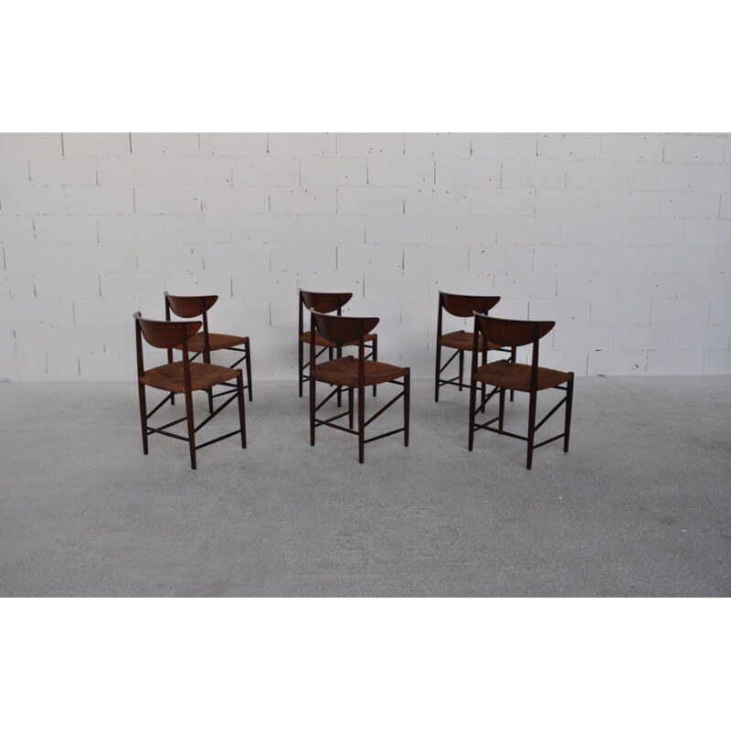 Set of 6 Soborg Mobelfabrik chairs in teak, Peter HVIDT & Orla MOLLGAARD-NIELSEN - 1950s