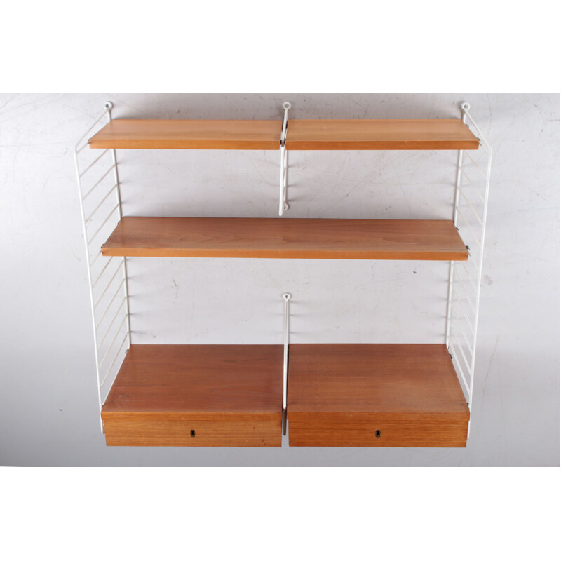 Vintage wall unit by Nisse Strinning for String Design Ab, 1950s