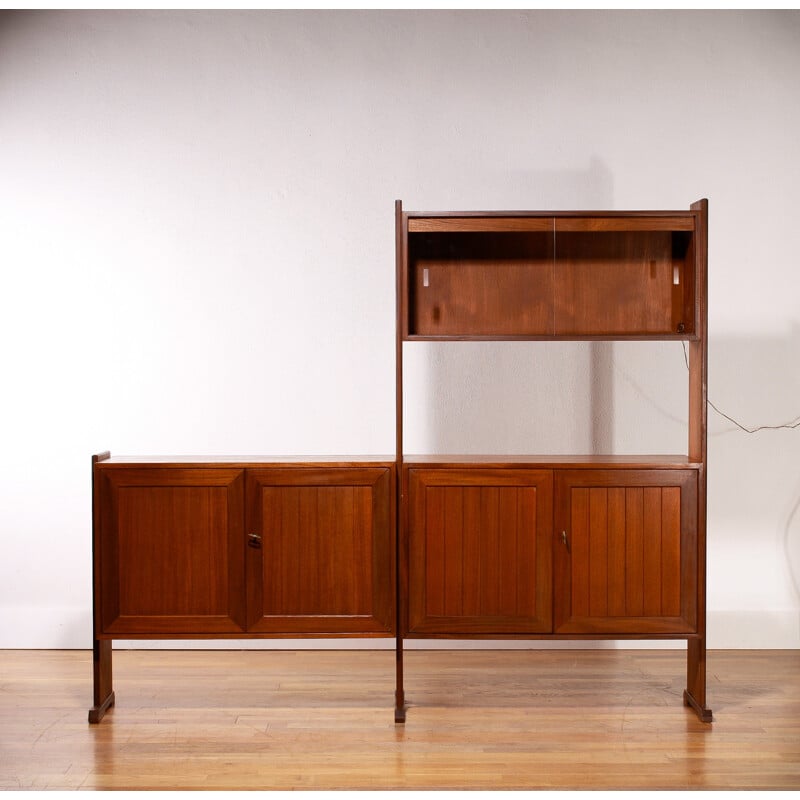 Enfilade et cabinet de rangement en teck massif - 1950