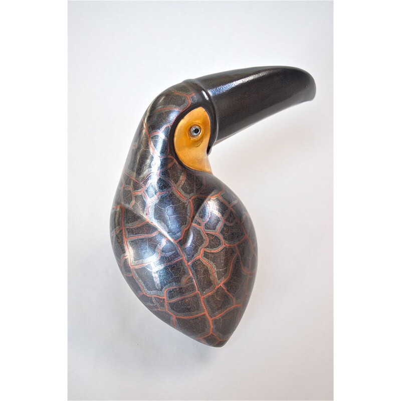 Black and gold vintage ceramic toucan