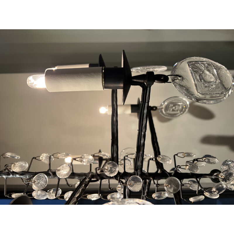 Vintage 8-arm chandelier by Erik Hoglund, Sweden 1970