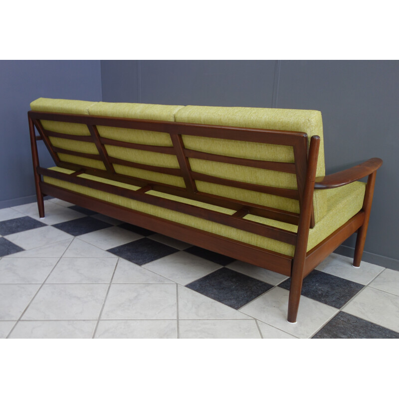 Sofá-cama amarelo vintage, 1960