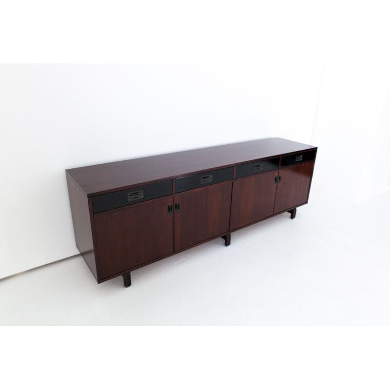 Vintage rosewood sideboard with four doors by Stildomus, Italy 1960
