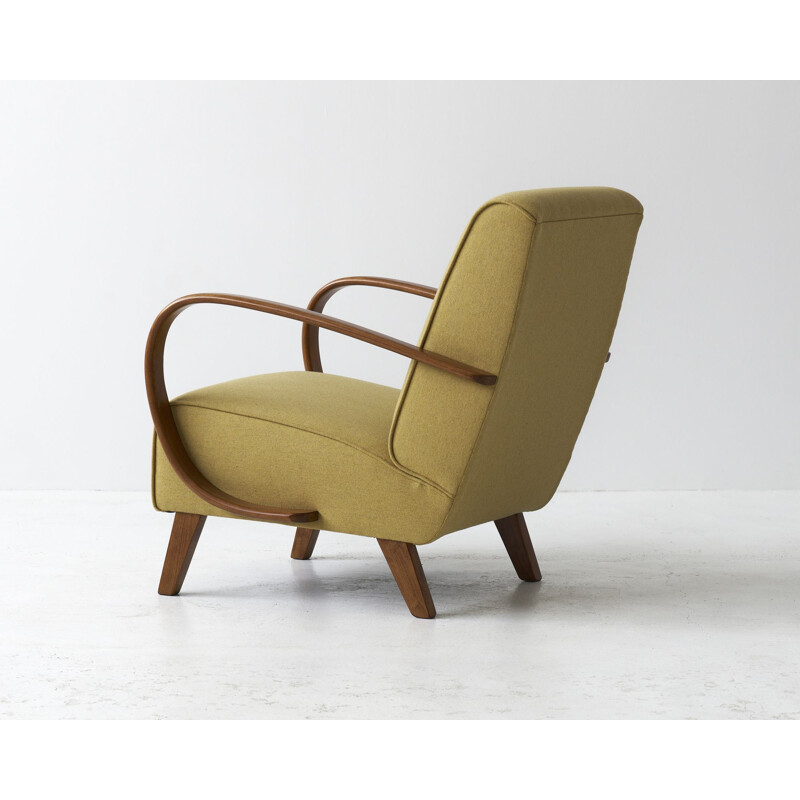 Vintage wool armchair by Jindřich Halabala, Czechoslovakia 1930s