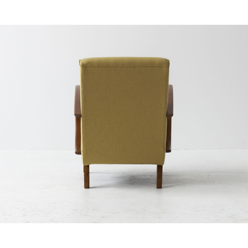 Vintage wool armchair by Jindřich Halabala, Czechoslovakia 1930s