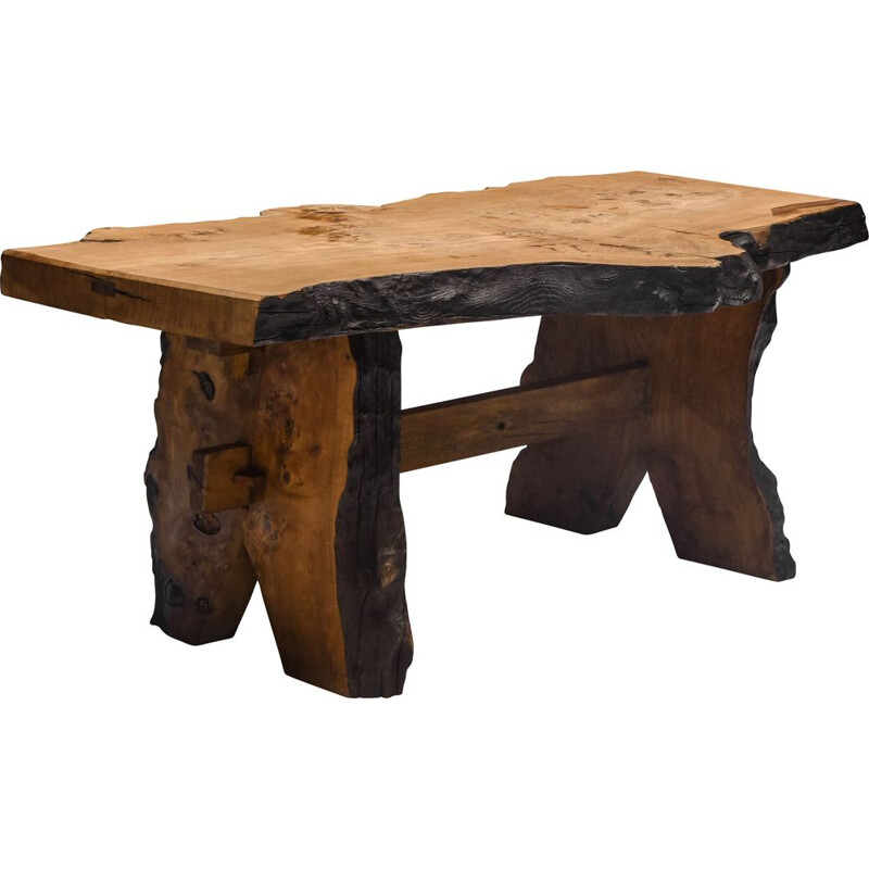 Table vintage en bois d'orme, 1960