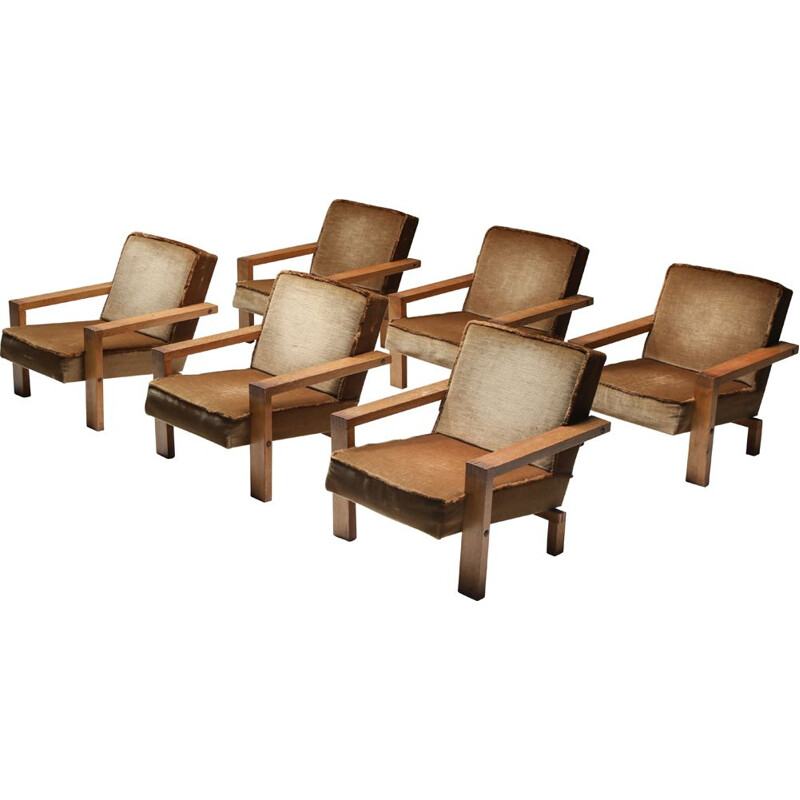 Set of 8 vintage armchairs by Wim Den Boon, Netherlands 1960s