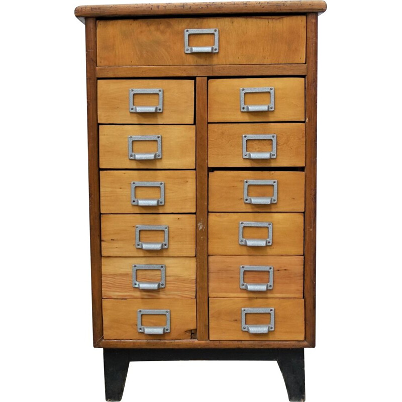 Vintage wooden labo chest of drawers