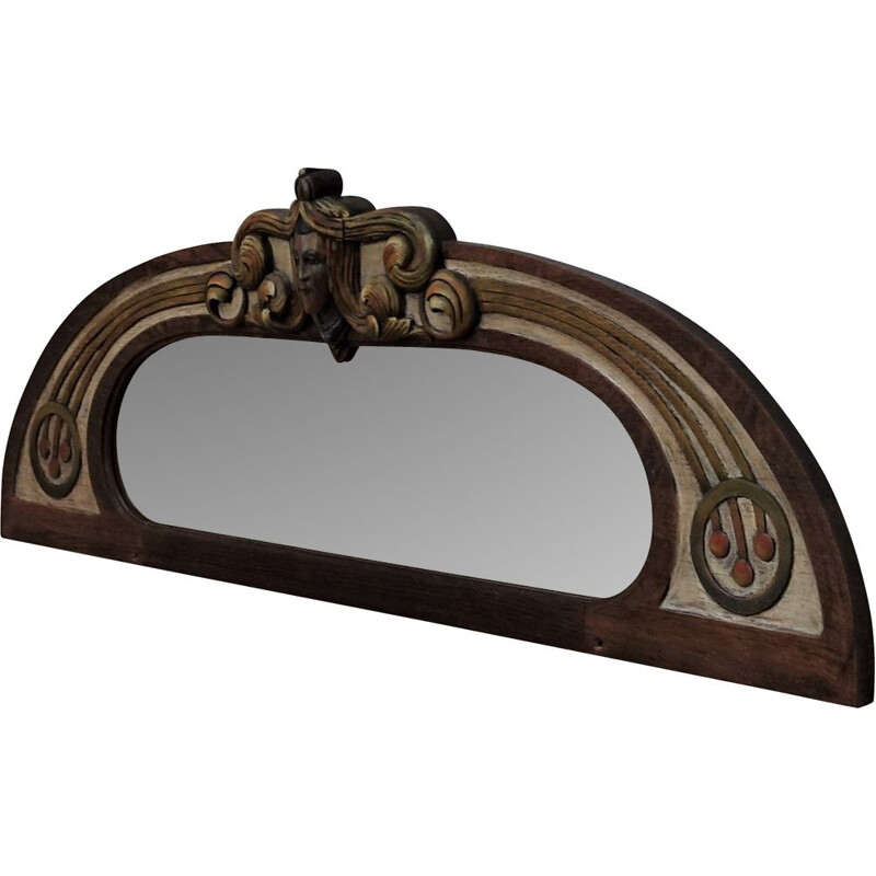 Polychrome Art Nouveau vintage mirror