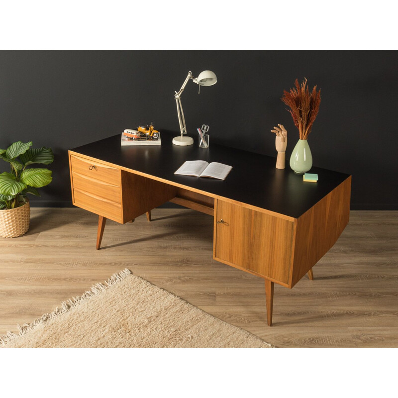 Vintage walnut desk, Germany 1950s