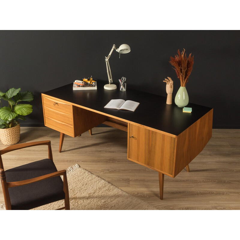 Vintage walnut desk, Germany 1950s