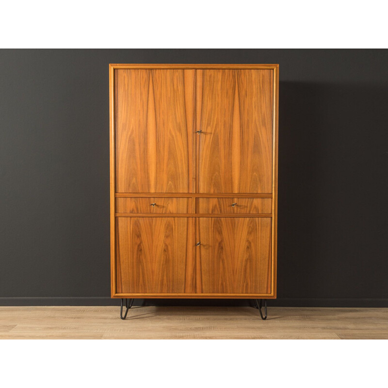 Vintage walnut cabinet with four doors, Germany 1960s