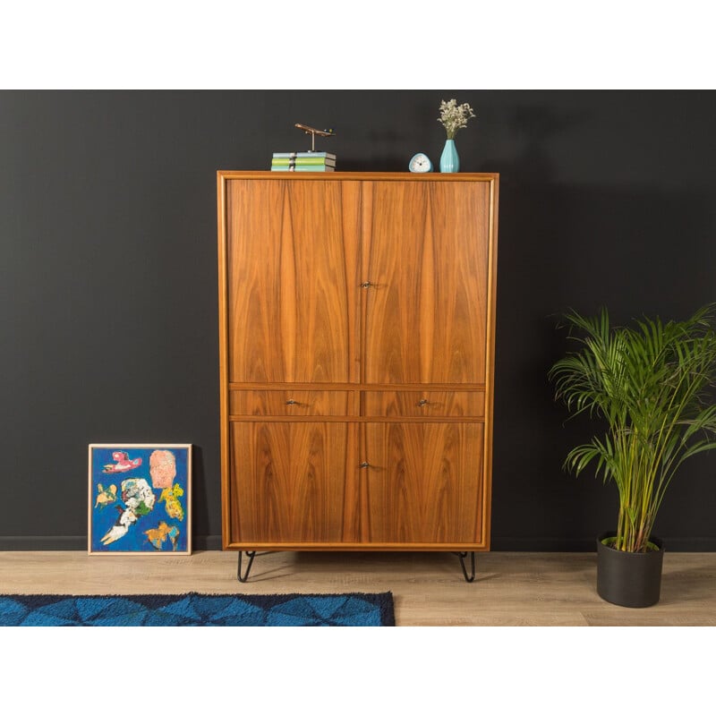 Vintage walnut cabinet with four doors, Germany 1960s