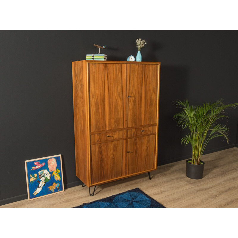 Vintage walnut cabinet with four doors, Germany 1960s