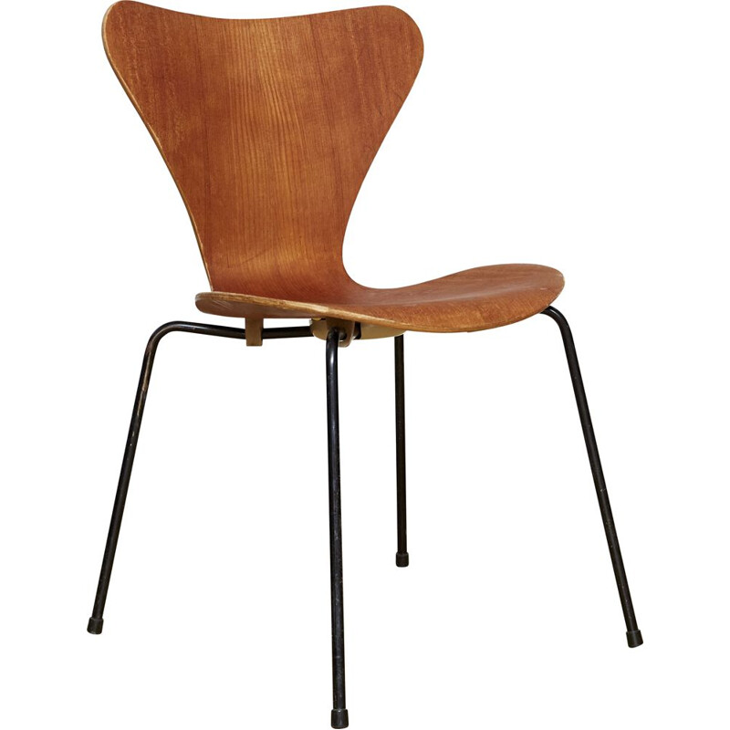 Silla de teca 3107 vintage de Arne Jacobsen para Fritz Hansen