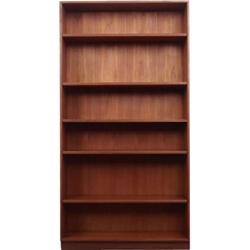 Dark teak vintage bookcase, Denmark 1970s