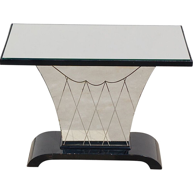 Art Deco vintage mirrored side table, Belgium 1930s