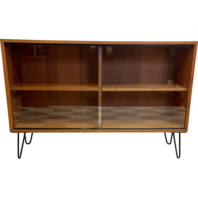Vintage bookcase with glass doors