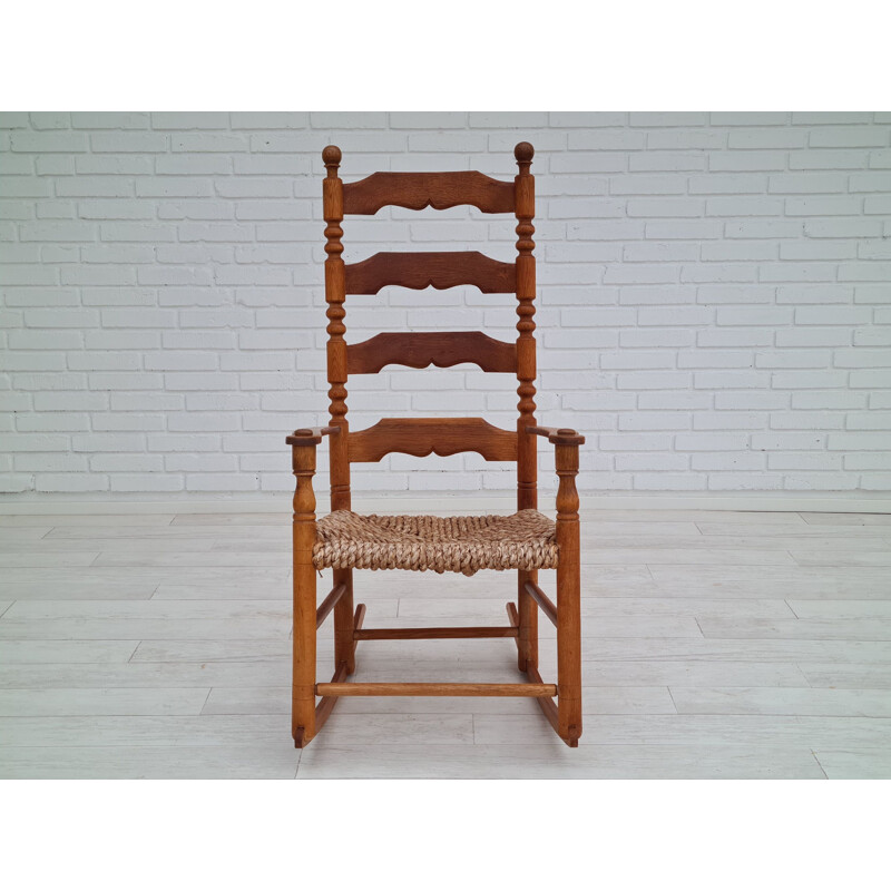 Danish vintage rockingchair in oak wood, 1960s