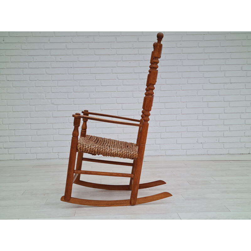 Danish vintage rockingchair in oak wood, 1960s