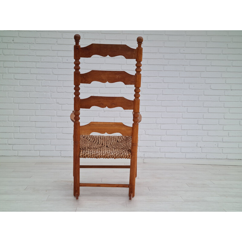 Cadeira de baloiço de carvalho dinamarquês Vintage, 1960