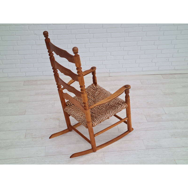 Danish vintage rockingchair in oak wood, 1960s