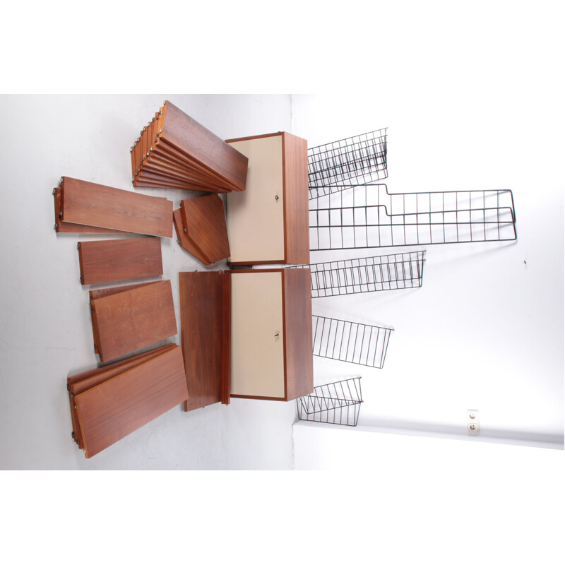 Vintage wall unit by Nisse Strinning for String Design Ab, 1950s