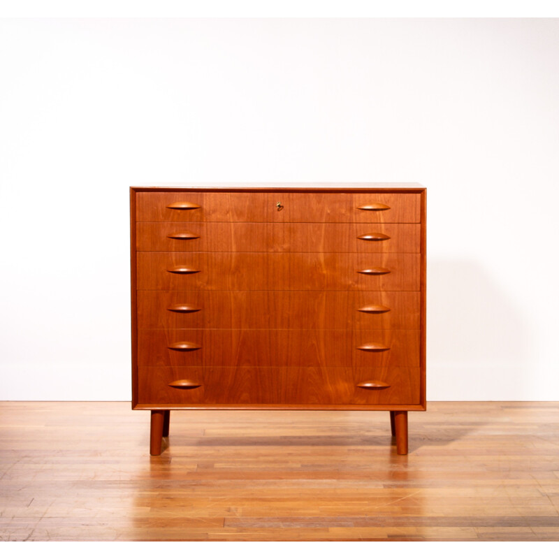 Teak chest of drawers, Johannes SORTH - 1950s