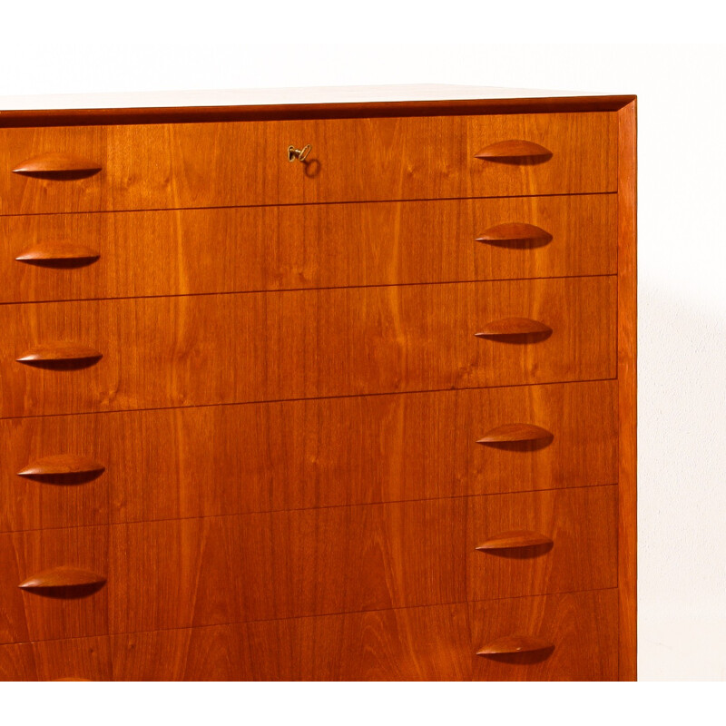 Teak chest of drawers, Johannes SORTH - 1950s