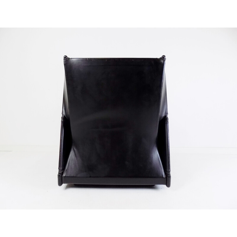 Vintage Viola leather armchair by Piero de Martini for Cassina, 1970s