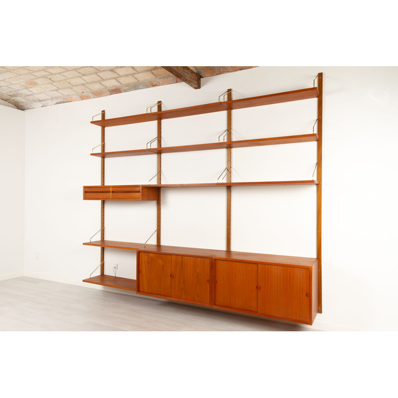 Vintage Danish teak wall unit by Poul Cadovius for Cado, 1960s