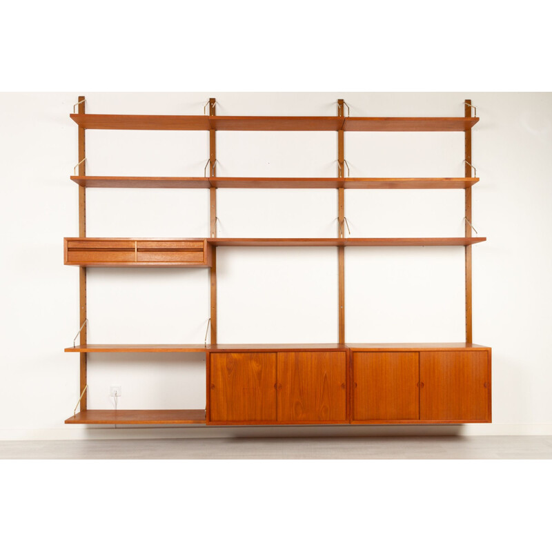 Vintage Danish teak wall unit by Poul Cadovius for Cado, 1960s