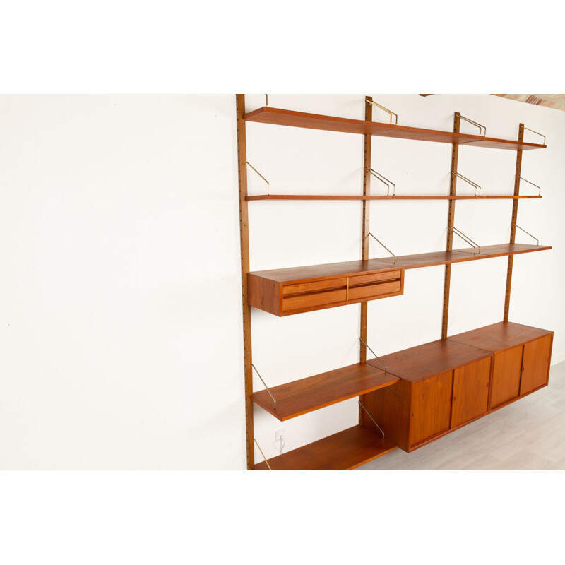 Vintage Danish teak wall unit by Poul Cadovius for Cado, 1960s