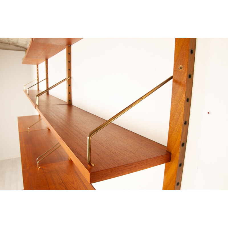 Vintage Danish teak wall unit by Poul Cadovius for Cado, 1960s