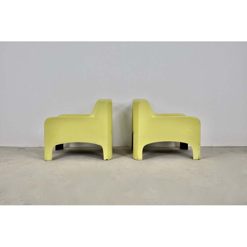 Pair of vintage Solar Lounge armchairs by Carlo Bartali for Arflex, 1960