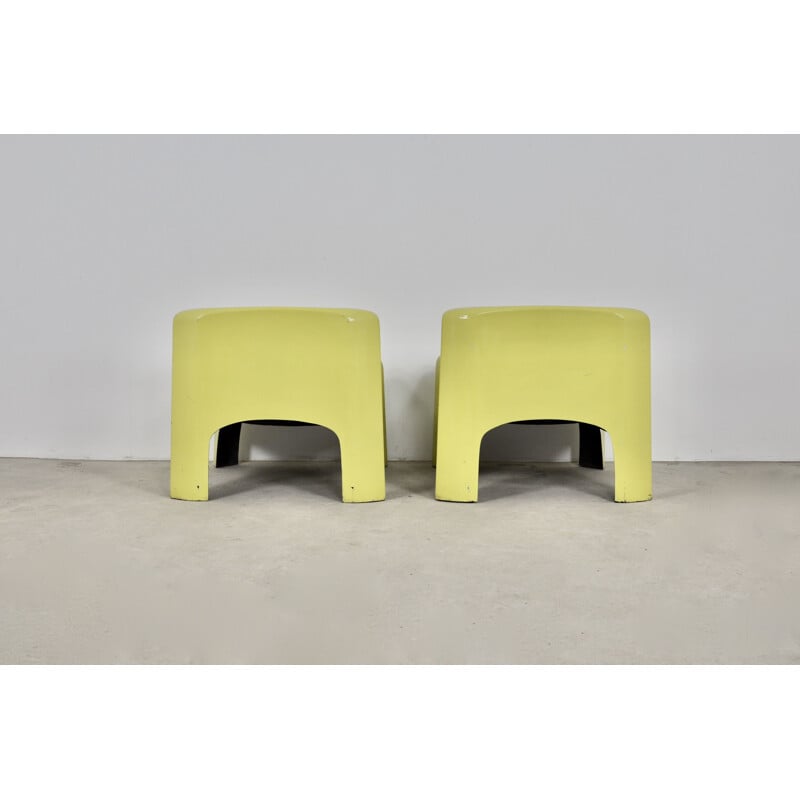 Pair of vintage Solar Lounge armchairs by Carlo Bartali for Arflex, 1960