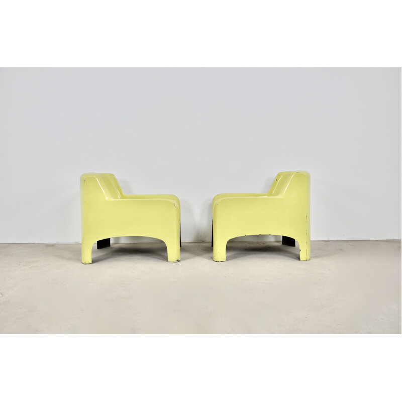 Pair of vintage Solar Lounge armchairs by Carlo Bartali for Arflex, 1960