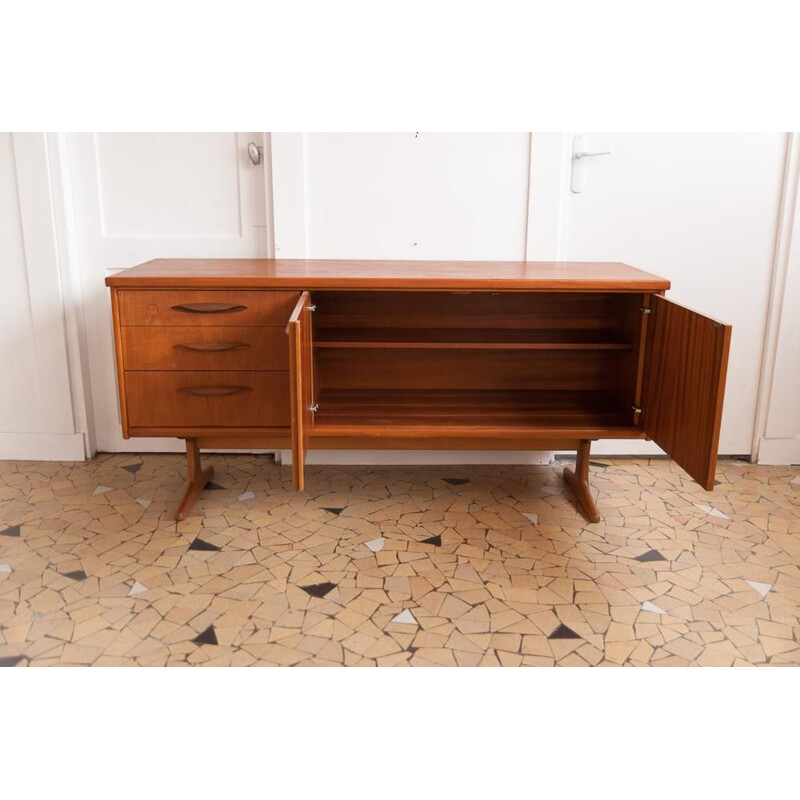 Vintage teak sideboard with sled base by Austinsuite, 1960